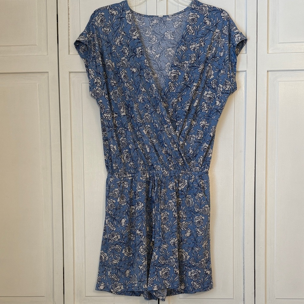 Mia & Tess Floral Blue Shorts Romper